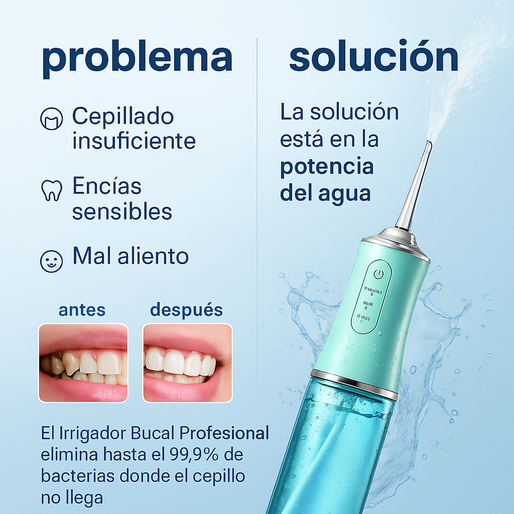 💧 ¡Irrigador Bucal Profesional – Limpieza Dental de Alto Nivel!