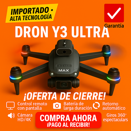 ✨🚁 DRON Y3 ULTRA – Control con Pantalla + Cámara 4K 🎥🔥