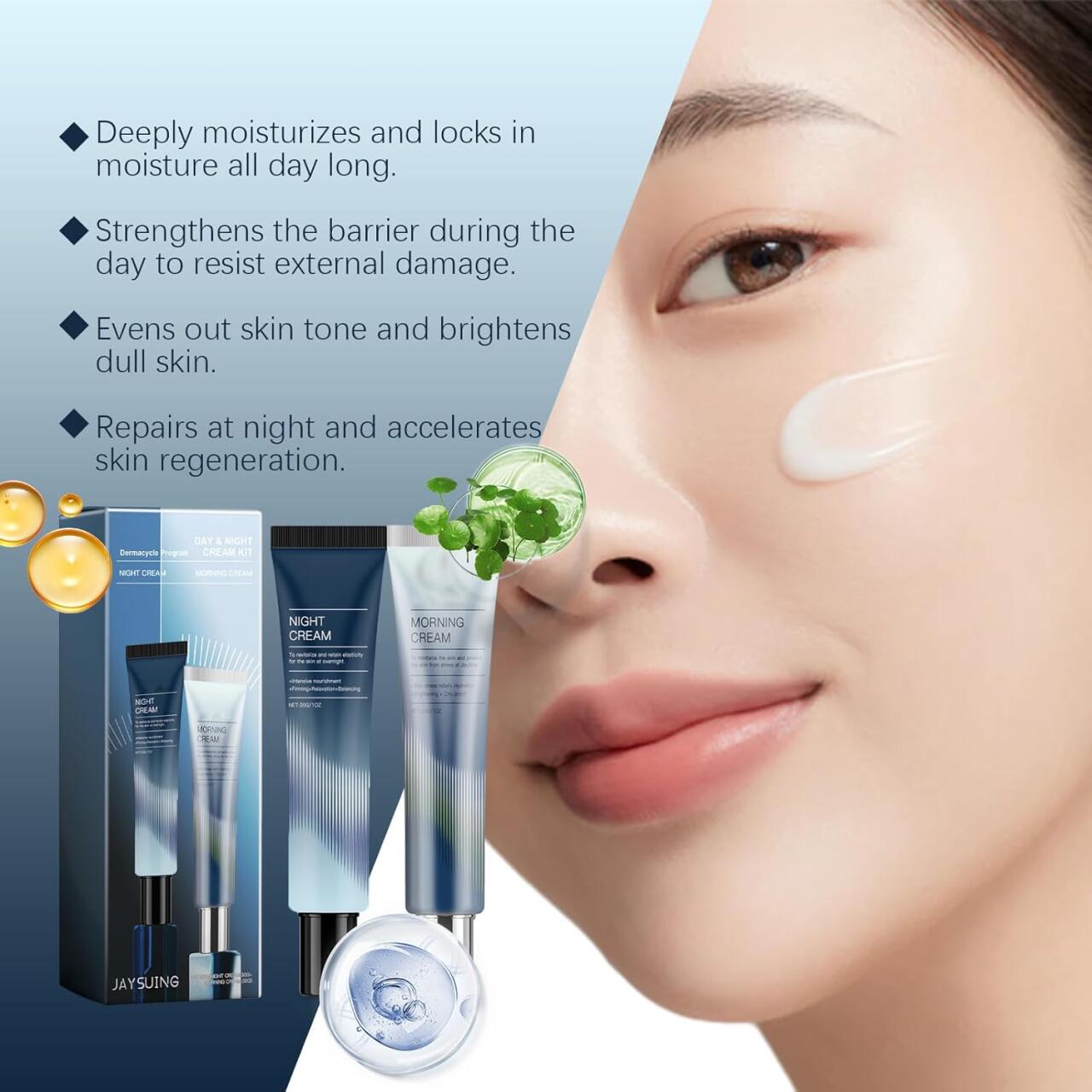 Kit de Crema Hidratante Día y Noche con Extracto de Centella Asiática 🌙☀️🌿