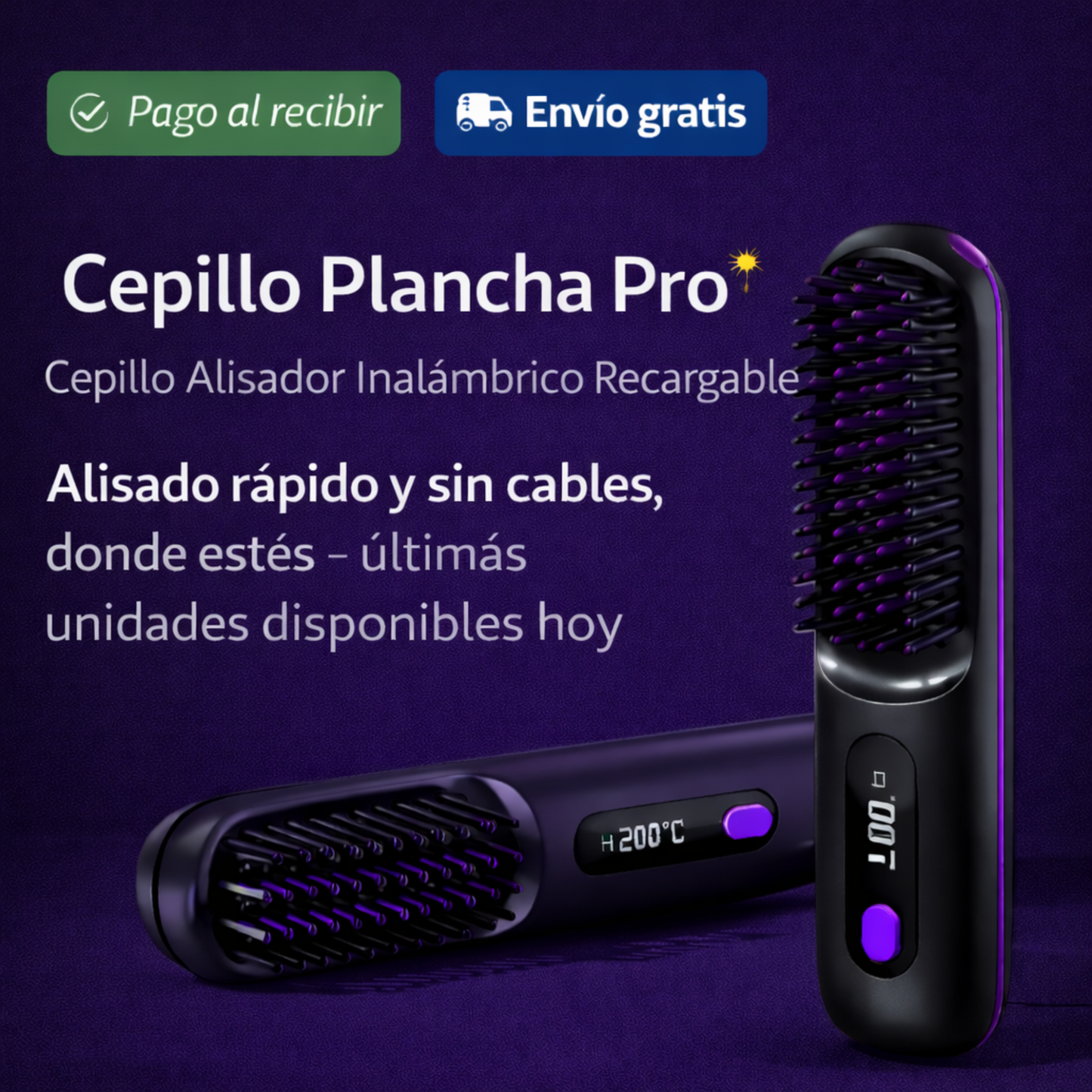 💇‍♀️Cepillo Plancha Pro™ - Cepillo alisador de cabello inalámbrico para un peinado suave y sin frizz - ¡Últimas unidades disponibles!✨