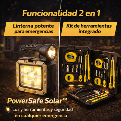 PowerSafe Solar™🔦 Luz, herramientas y seguridad cuando más lo necesitas⏳ Últimas unidades en promoción
