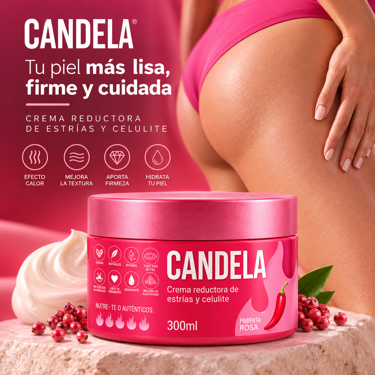CANDELA®Crema Reductora de Estrías y Celulitis🍑