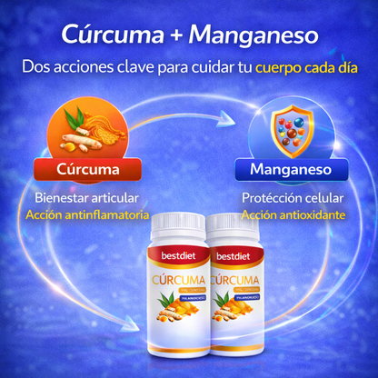 Sup Cúrcuma + Manganeso 🔥 Apoyo Diario para Articulaciones y Protección Celular ⚠️ Últimas Unidades con 20% OFF
