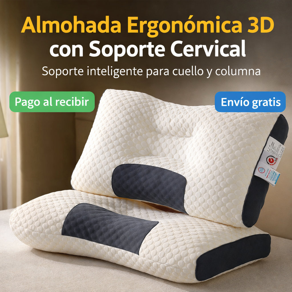 😴ALMOHADA PUNTO 3D 💤 Despierta sin dolor. Duerme como tu cuello lo merece.