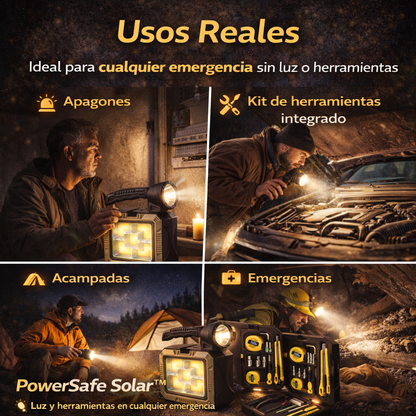 PowerSafe Solar™🔦 Luz, herramientas y seguridad cuando más lo necesitas⏳ Últimas unidades en promoción