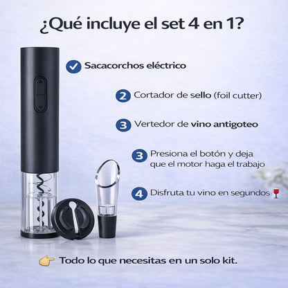 🍾VinoLux Pro - Abre, sirve y conserva tu vino con solo un botón🍷