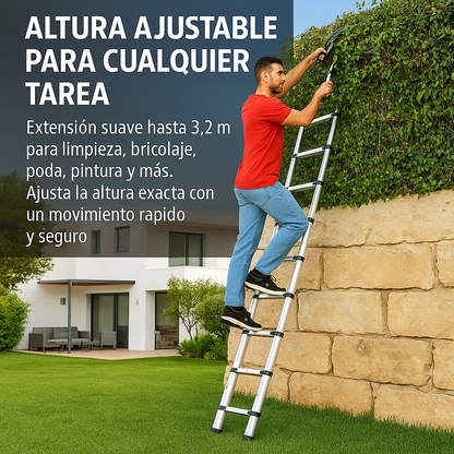 🪜 Escalera Telescópica Pro – Altura, Seguridad y Comodidad