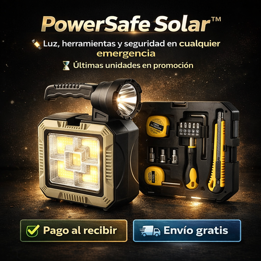 PowerSafe Solar™🔦 Luz, herramientas y seguridad cuando más lo necesitas⏳ Últimas unidades en promoción