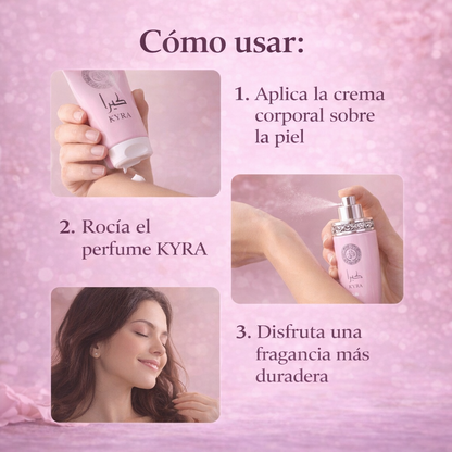 💖✨ KYRA – El aroma que despierta miradas ✨💖 Seduce sin decir una palabra. Dulce, femenino y simplemente irresistible.