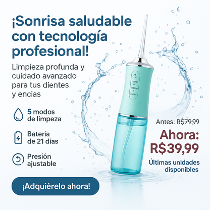 💧 ¡Irrigador Bucal Profesional – Limpieza Dental de Alto Nivel!