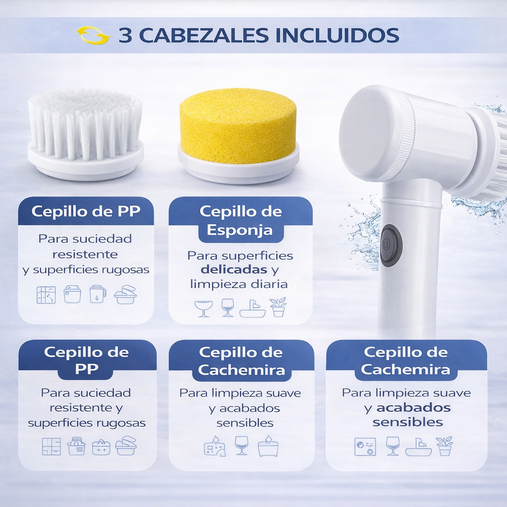 💦 PowerBrush 360° 🌀Elimina la suciedad sin frotar.