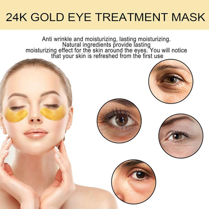 Parches EELHOE de oro de 24 quilates para ojos – 60 piezas ✨👁️