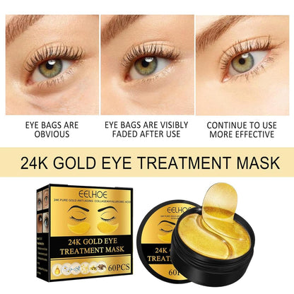 Parches EELHOE de oro de 24 quilates para ojos – 60 piezas ✨👁️